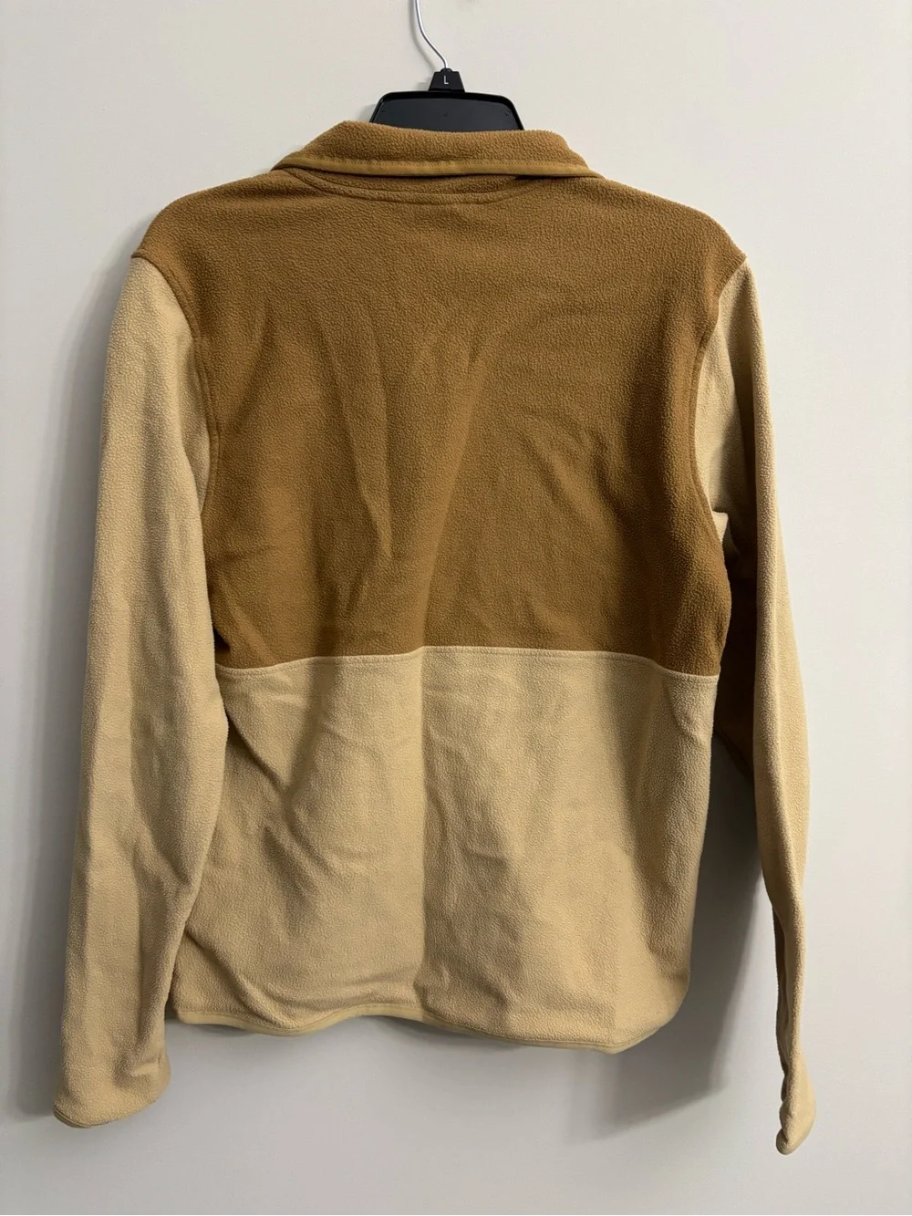 The North Face Men's Two-Tone Tan and Brown Half-Zip Fleece Pullover